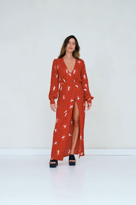 Frida Wrap Dress - Cupid